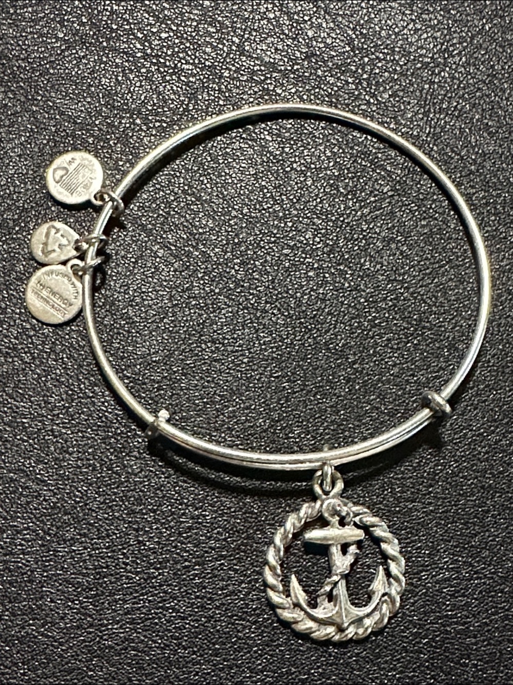 Alex and Ani Anchor Charm Bangle Bracelet - Silver Finish
